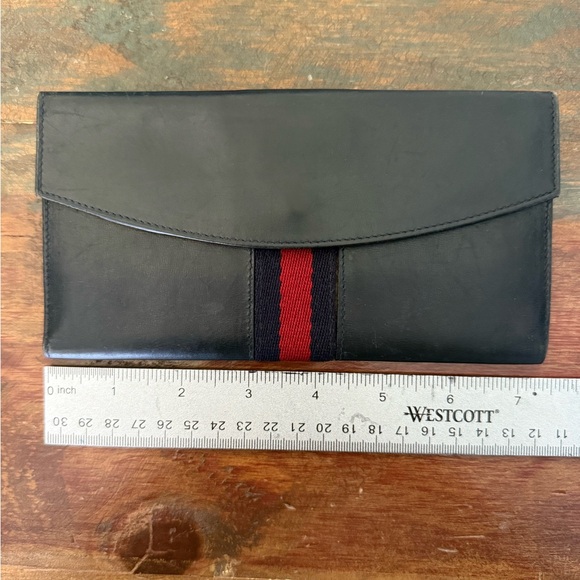 Rare Vintage Gucci Sherri Line Black Leather checkbook holder and wallet - Picture 3 of 9